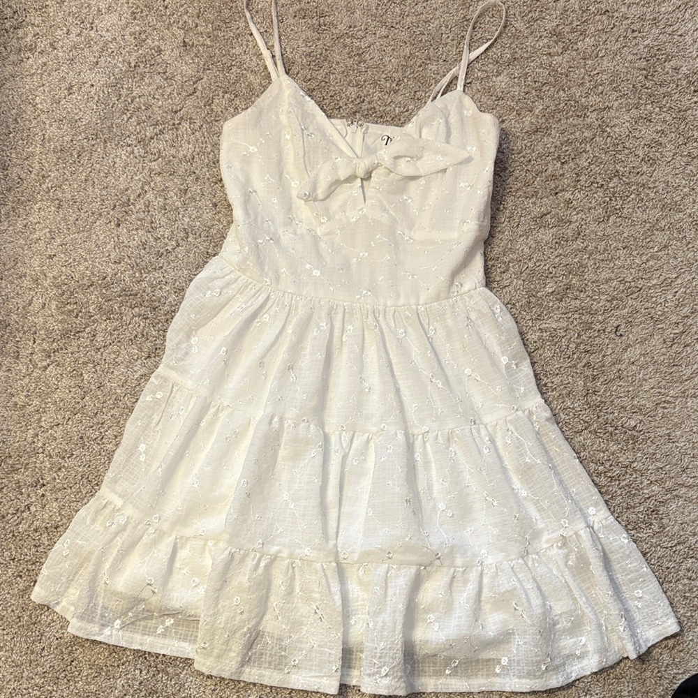 Trixxi White Eyelet Juniors Dress